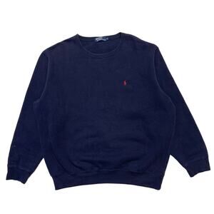 Polo Ralph Lauren Vintage 90s Navy pullover Crewneck Sweatshirt Pony Logo XL